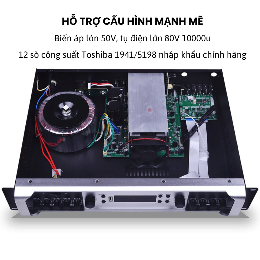Cục đẩy kèm micro Gunssi DSP-300-micrô không dây-kết nối Bluetooth 5.0 và âm thanh chống hú cực tốt