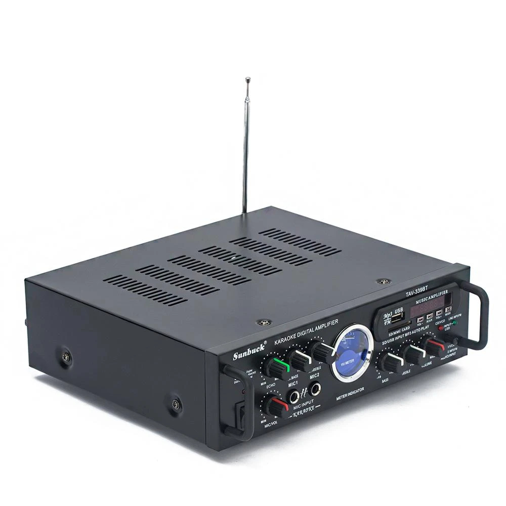 Amply mini Gunssi bluetooth 339BT/12V âm thanh sắc nét-khuyếch đại chất lượng cao-karaoke gia đình