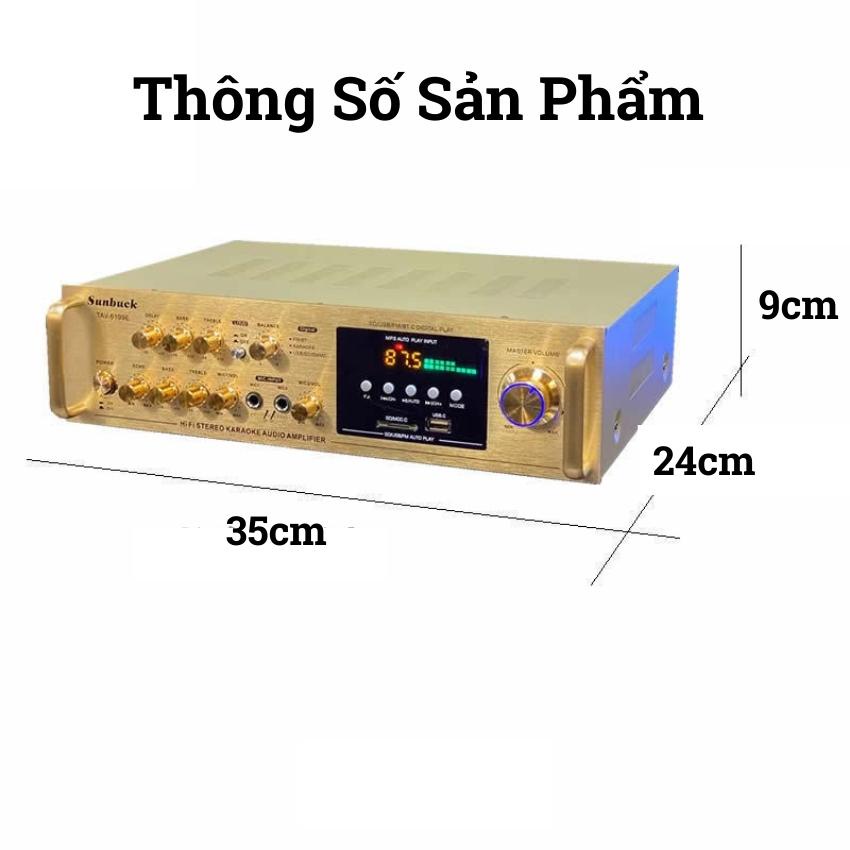 Amply Gunssi Sunbuck 6199E-công suất đỉnh-âm thanh khuyếch đại tốt-kết nối không dây bluetooth