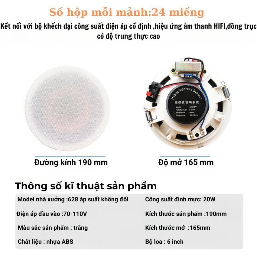 Loa âm trần Gunssi bluetooth-loa 30W âm thanh rõ ràng sống động và tỏa đều trong không gian lớn