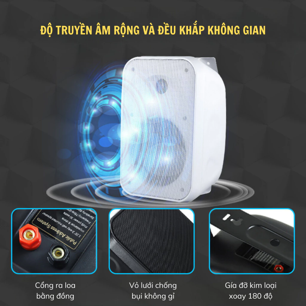 Loa treo tường GUNSSI HY- 322, Loa dùng cho lớp học, hội nghị - điện áp 70-100v