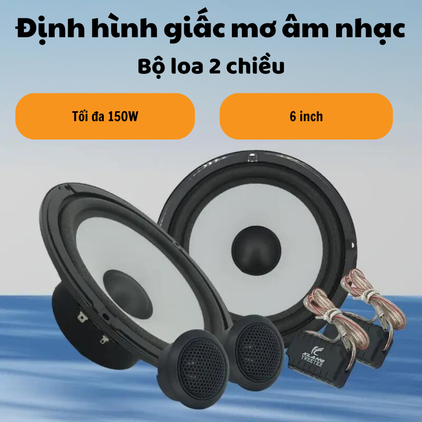 Loa cánh ô tô hai chiều Gunssi K-A650-công suất đỉnh lên đến 150W-dễ dàng lắp đặt-âm thanh sống động