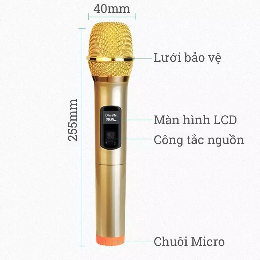 BỘ 2 MICRO VHF không dây chế tác từ chất liệu cao cấp-hút âm tốt-cho độ nhạy cao-bảo hành 12 tháng