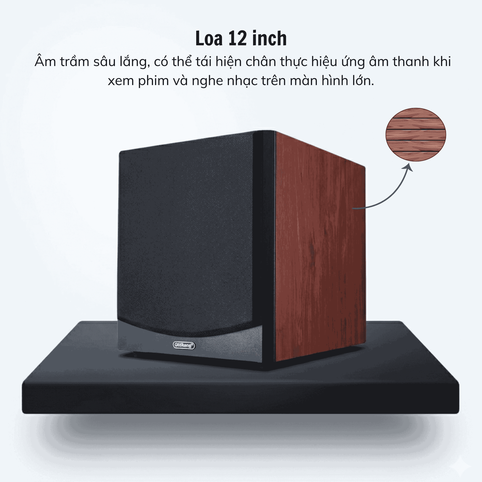 Loa Sub Hơi HQ-35 Bass 30 (12 Inch), Công Suất 200w, Loa Siêu Trầm Thụ Động Cho Dàn Âm Thanh Gia Đình