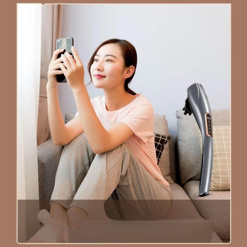 Máy massage cầm tay, máy đấm lưng cao cấp 6 đầu, pin sạc không dây siêu tiện lợi an toàn, bảo hành 6 tháng