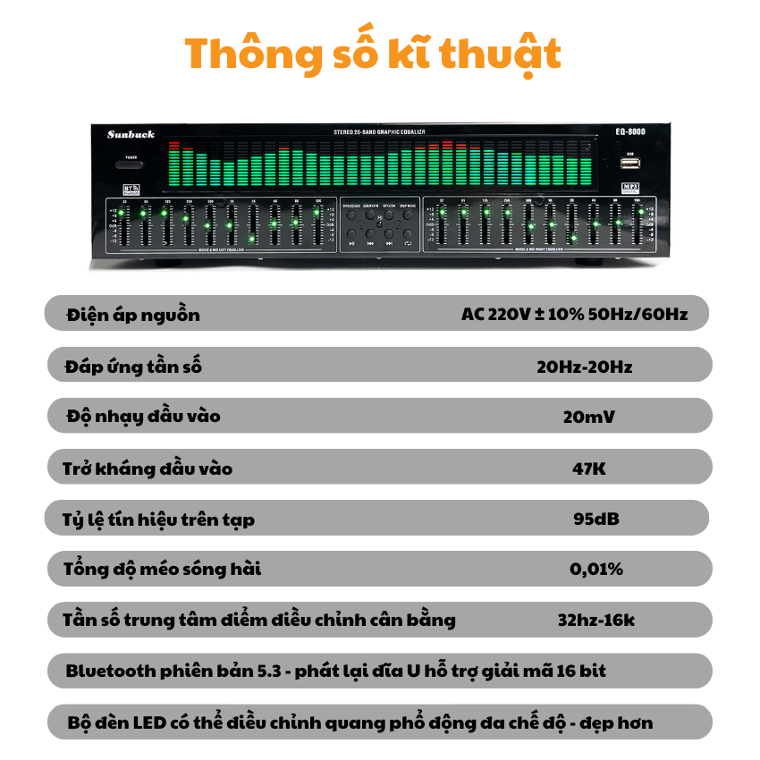 Lọc xì-cân bằng âm thanh EQ-8000
