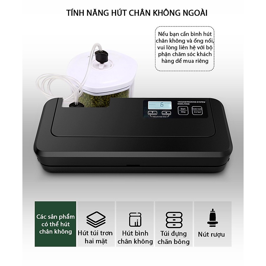 Máy hút chân không Gunssi P290B-lực hút nhanh-mối hàn đẹp không kén túi-tiện lợi cho hộ kinh doanh