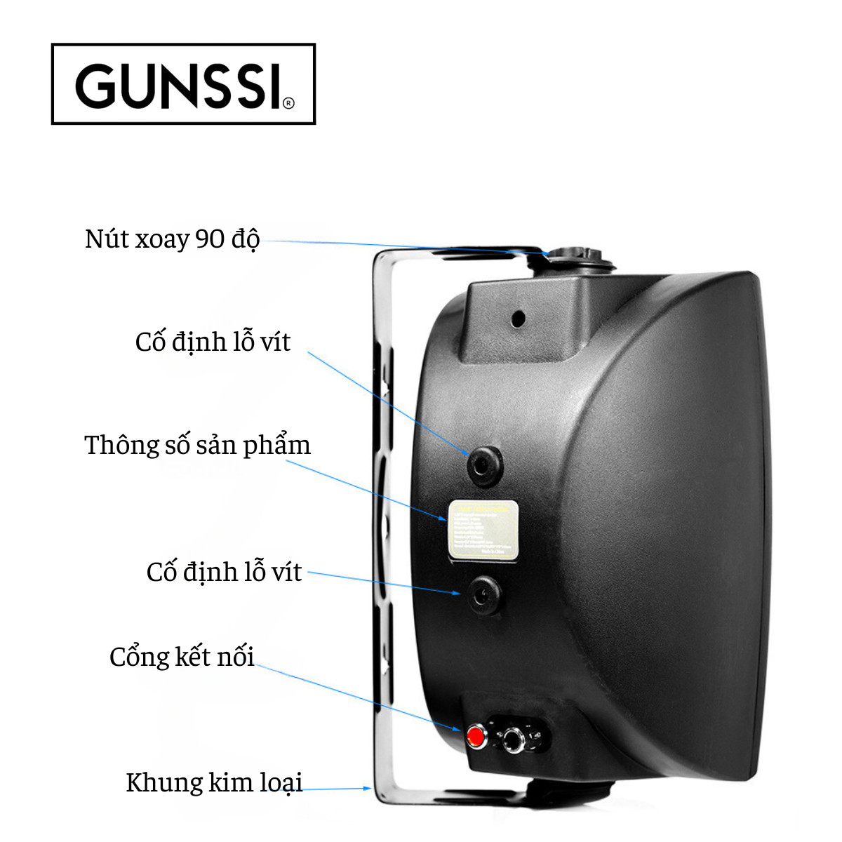 Loa treo tường GUNSSI HY-313-công suất 40W-thích hợp treo phòng khách-văn phòng-bảo hành 12 tháng
