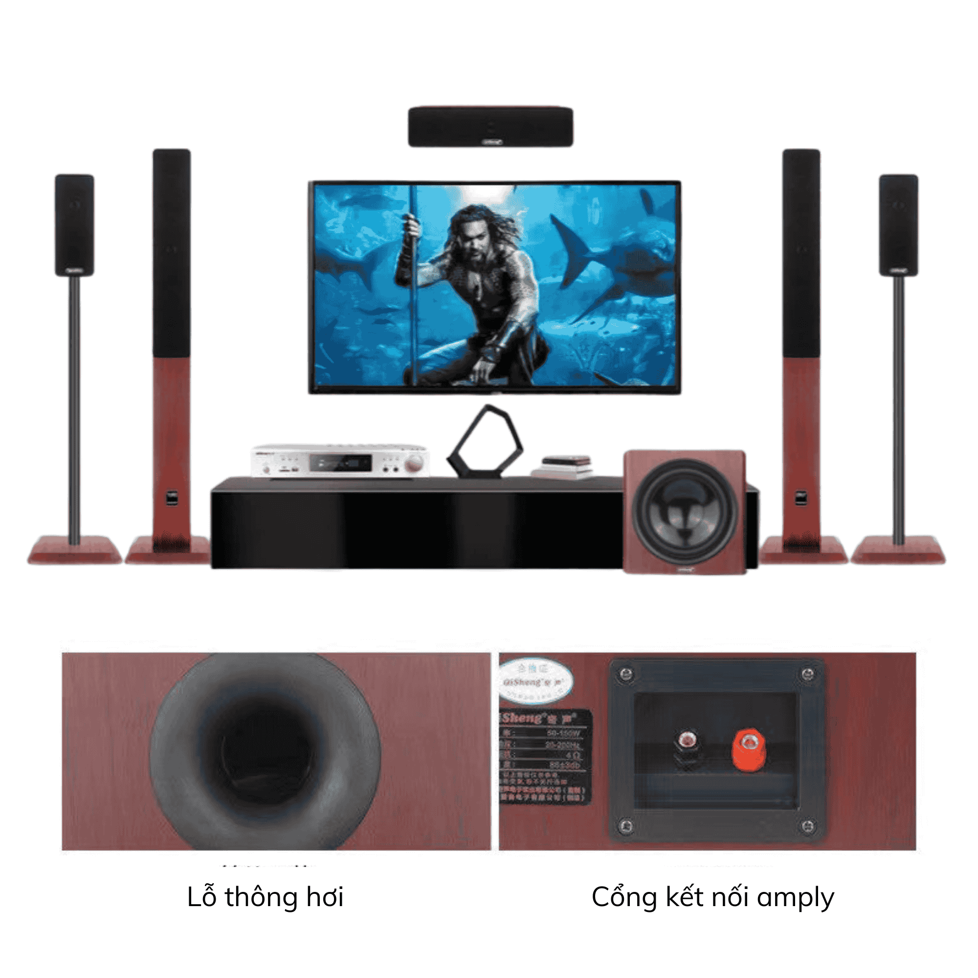 Loa Sub hơi 10 inch, Loa Siêu Trầm Bass 25, Loa Trầm Thùng Gỗ MDF Cao Cấp, Công Suất 150W, Cho Dàn Karaoke Gia Đình