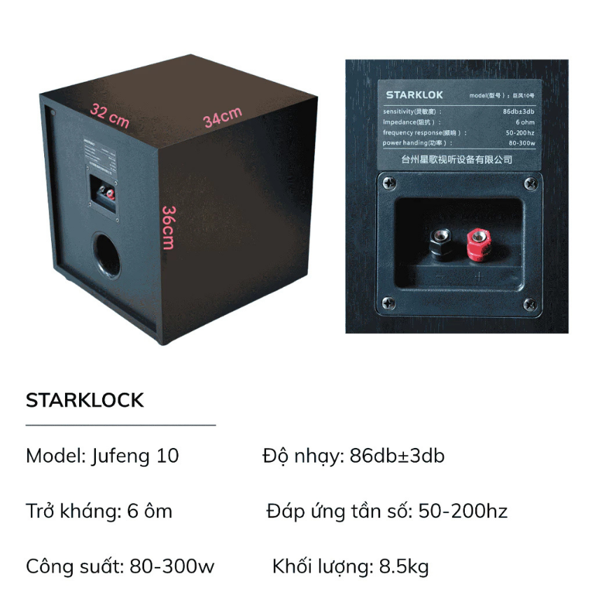 Loa Sub Hơi Starklok – Loa Trầm Cho Dàn Karaoke, Âm Thanh Mạnh Mẽ, Bền Bỉ