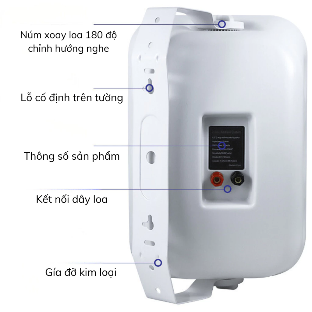 Loa treo tường GUNSSI HY- 322, Loa dùng cho lớp học, hội nghị - điện áp 70-100v