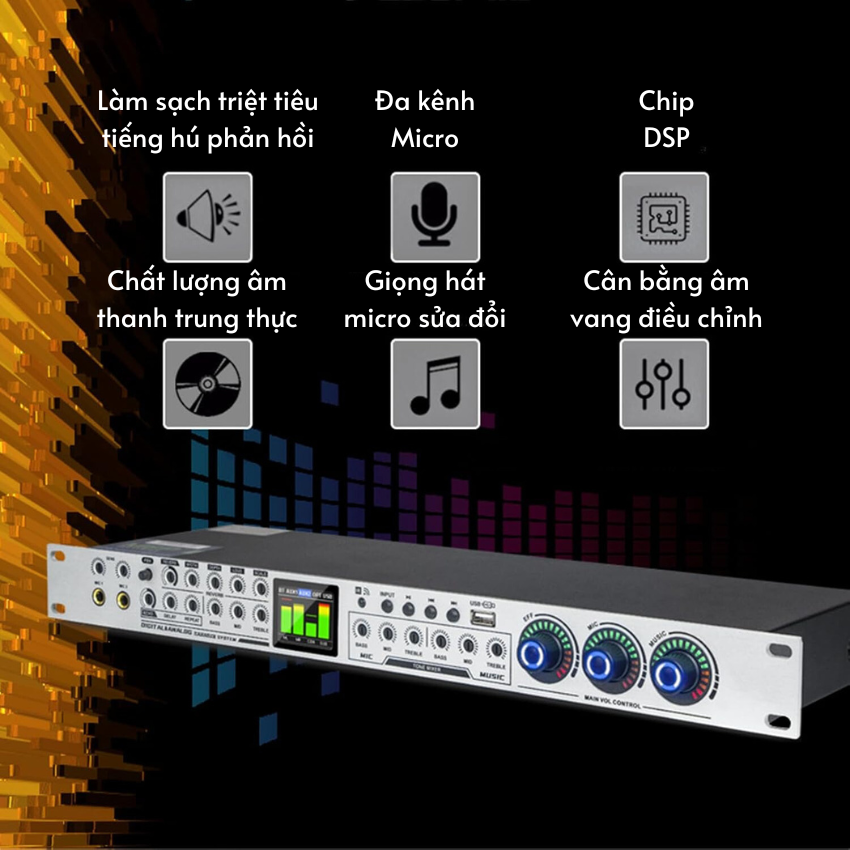 Đẩy liền vang LX9-bộ khuyếch đại kỹ thuật số với vang kép và hiệu ứng sân khấu tại nhà chuyên nghiệp