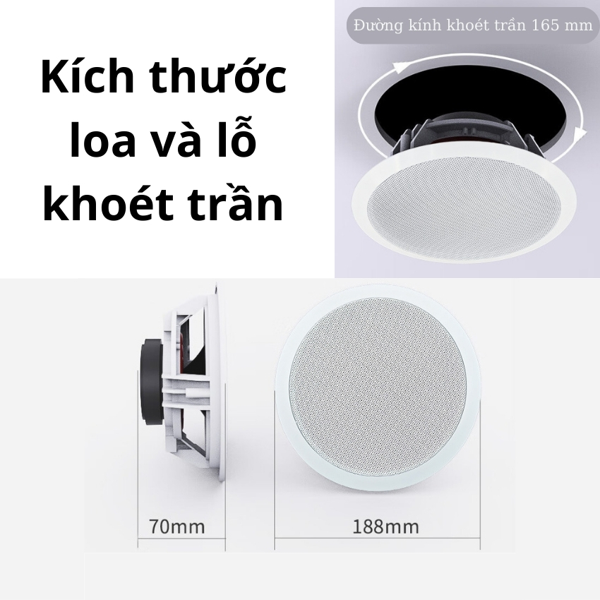 Loa âm trần Gunssi bluetooth-loa 30W âm thanh rõ ràng sống động và tỏa đều trong không gian lớn