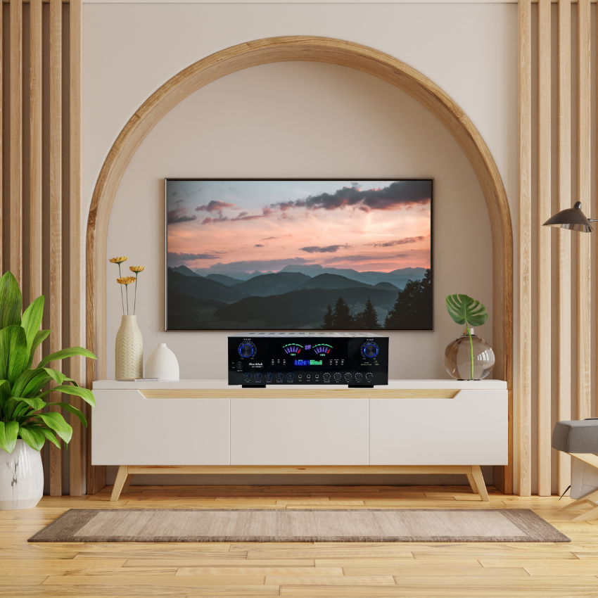Amply Starklok AV-999BT–Âm Thanh Rõ Nét-Hỗ Trợ Bluetooth-Kết Nối Loa Ngoài- Amply Karaoke Gia Đình