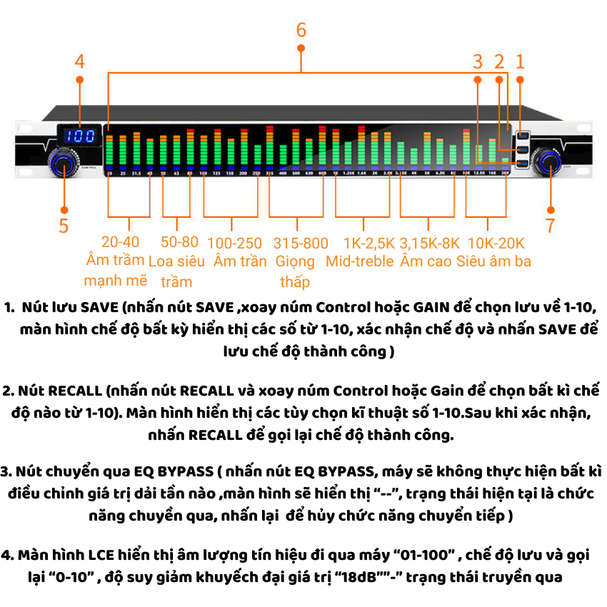LỌC XÌ - Bộ cân bằng âm thanh kĩ thuật số EQ-777S