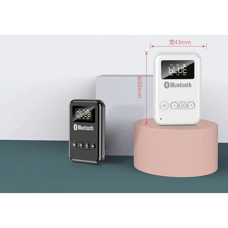 Bộ thu phát bluetooth Gunssi-chuyển đổi thu/phát hòa hảo-bluetooth 5.0 có màn hình LED hiện đại