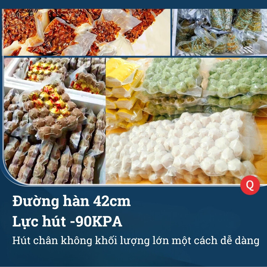 Máy hút chân không không kén túi Gunssi PW420A-2 vòi lực hút mạnh-đường hàn 42cm-hút tự động