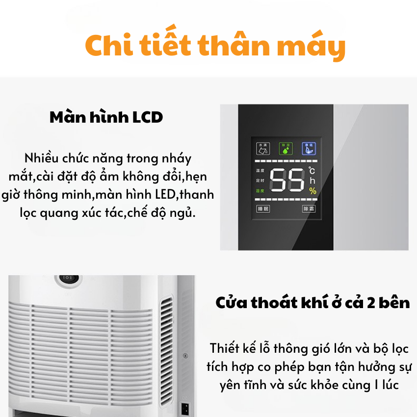 Máy Hút Ẩm 2L YANGZI CS10E Gunssi – Hút Ẩm Nhanh, Màn Hình LED, Phòng Ngủ & Gia Đình