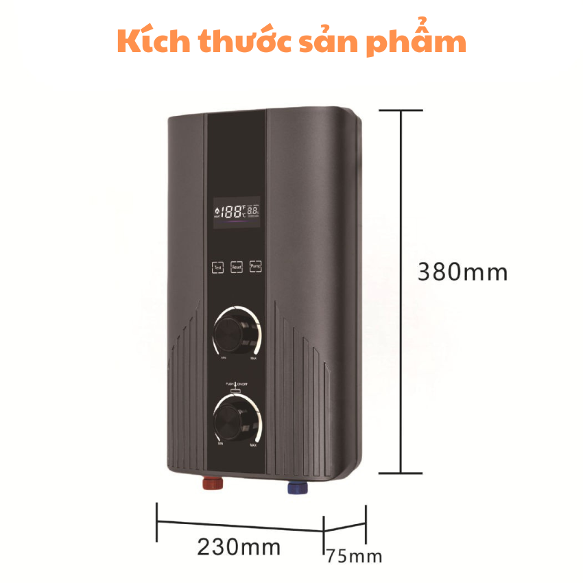 Máy Nước Nóng Trực Tiếp 2 Núm Xoay Hiển Thị LED – Chống Giật, Chống Quá Nhiệt, Bền Đẹp