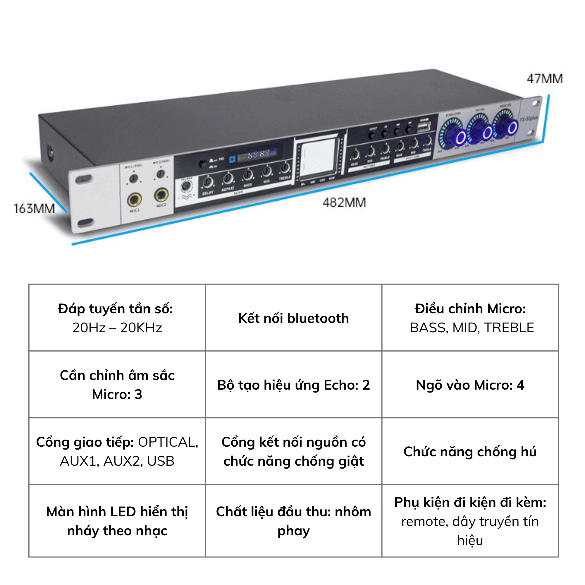 Vang Cơ Karaoke NEX FX-50 Plus – Chống Hú, Hát Hay Như Studio – Bảo Hành Chính Hãng Gunssi