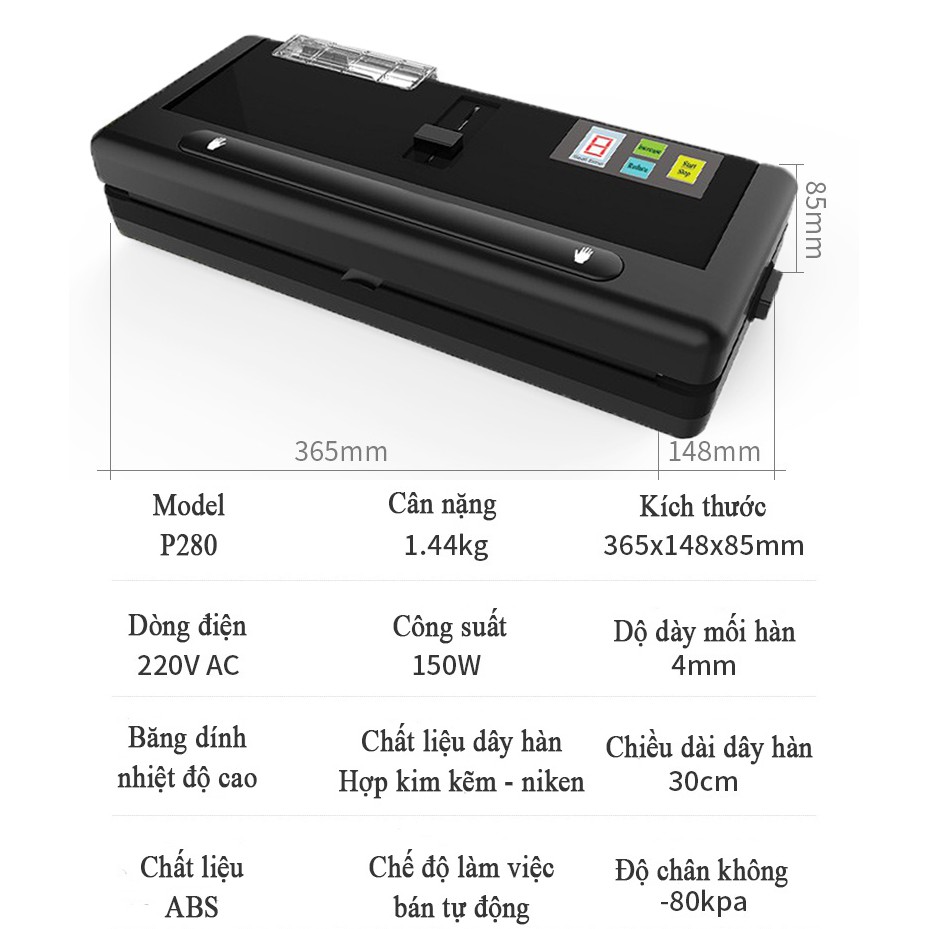 Máy hút chân không GUNSSI P280 hút được nhiều bao bì-hút khô và hút ướt dễ dàng sử dụng-bảo hành 12 tháng