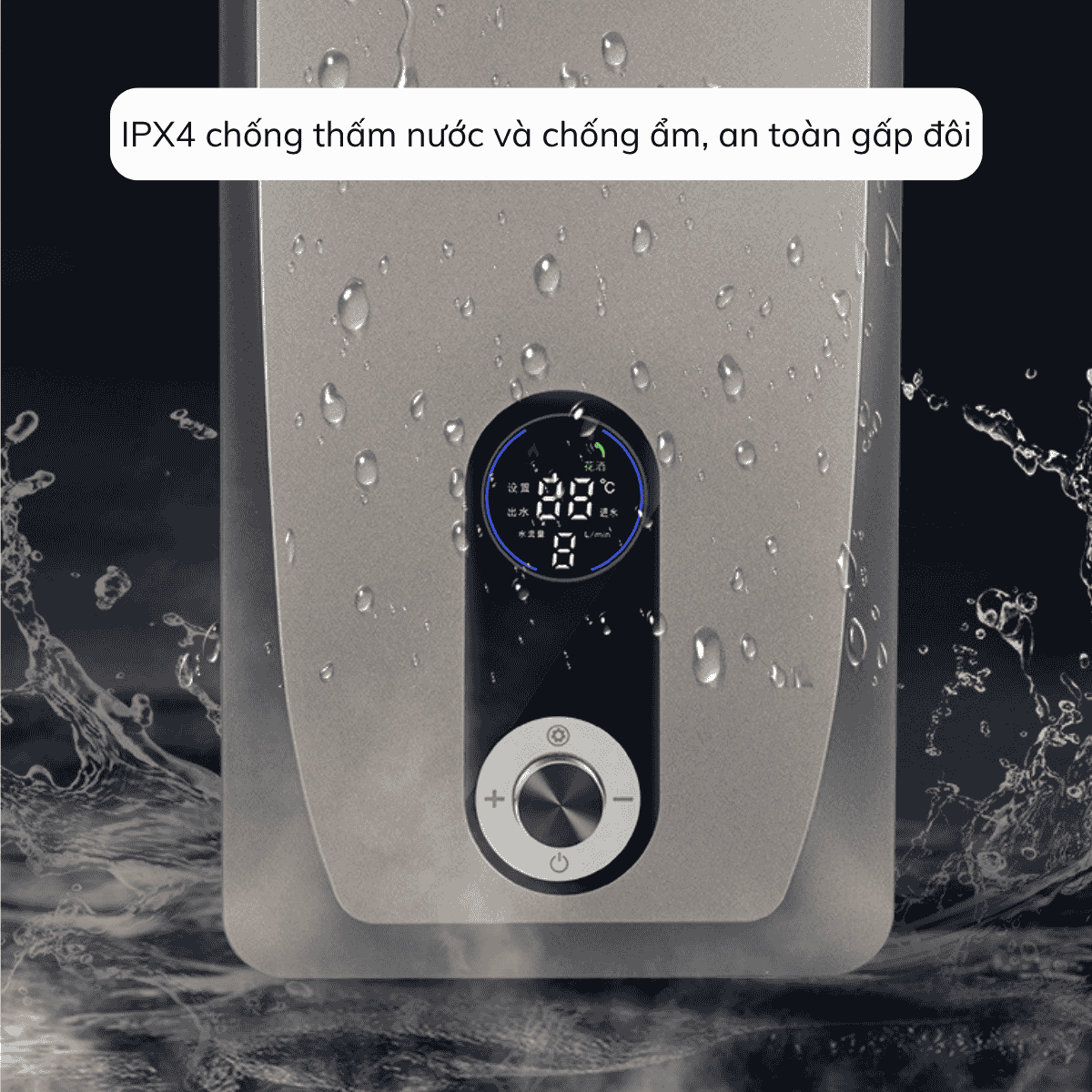 Máy nước nóng trực tiếp Gunssi DSK-55-có bơm tăng áp-tích hợp nhiều chức năng an toàn-chống rò rỉ