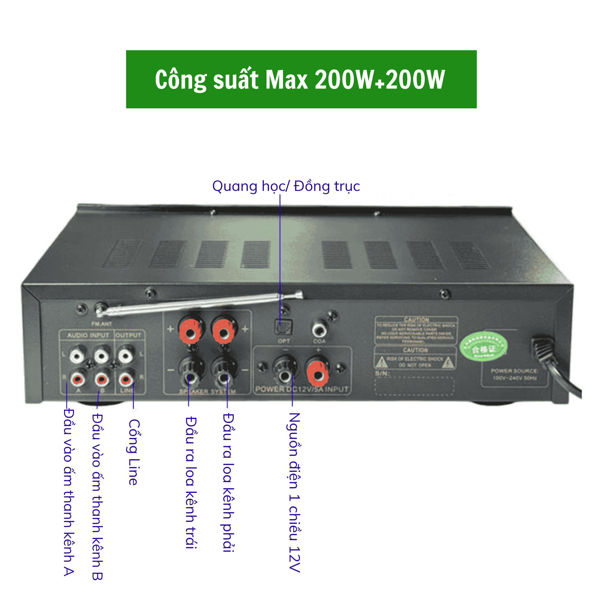 Amply Starklok AV-6188Pro – Amply Nghe Nhạc Bluetooth, Karaoke Gia Đình, Chống Nhiễu, Echo Hay