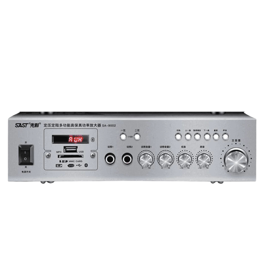 Amply Nghe Nhạc SAST 9002 – Đa Năng, Hỗ Trợ AUX, USB, SD – Âm Lớn, Gọn Nhẹ Dễ Lắp Đặt