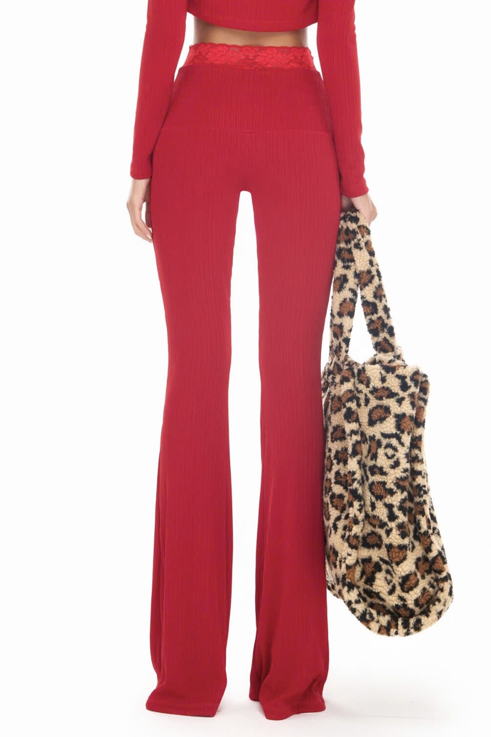 Quần dài ống loe phối ren đỏ - Red Melor Pants