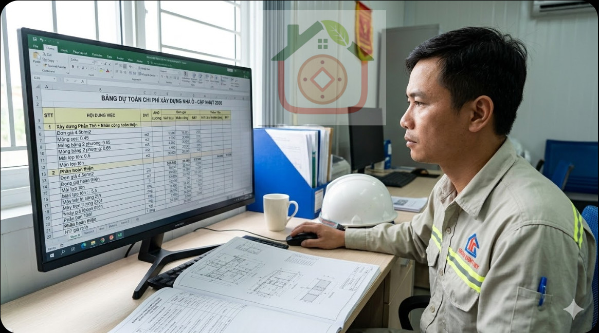 Hướng dẫn cách tính chi phí xây nhà theo m2 cập nhật mới nhất năm 2026
