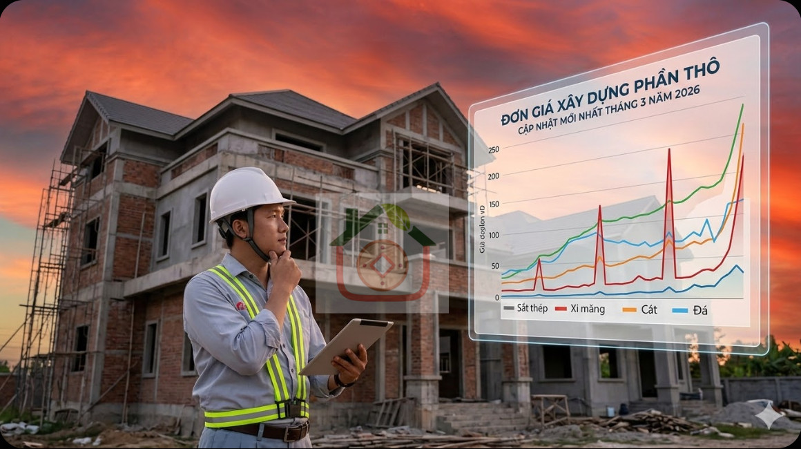 Đơn giá xây dựng phần thô cập nhật mới nhất tháng 3 năm 2026
