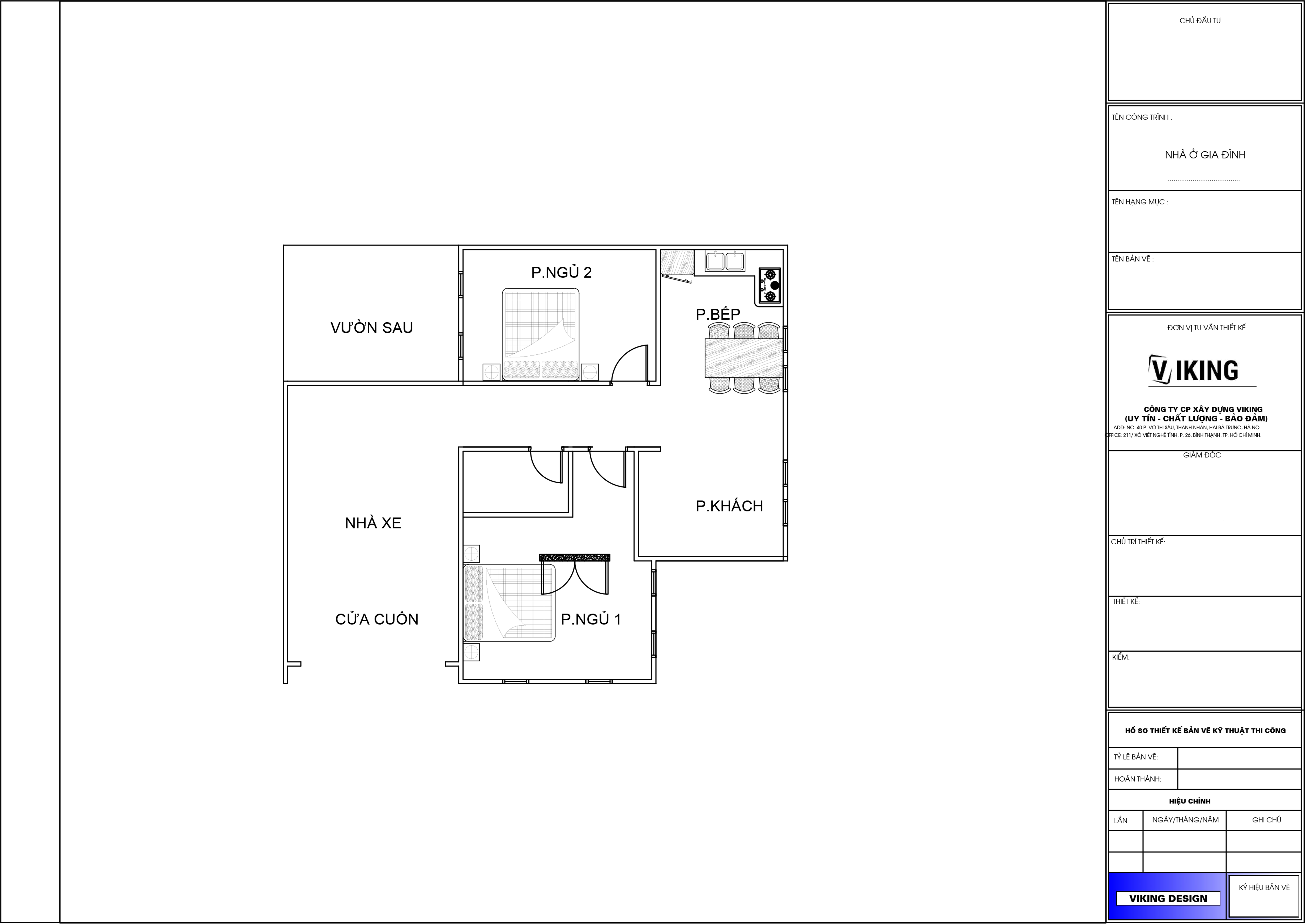 V734 | Bản vẽ thiết kế mẫu nhà mái Nhật Hiện đại-Tối giản 1 tầng 2 phòng ngủ, kích thước 7.5x10m, bản in A3, có phối cảnh 3D