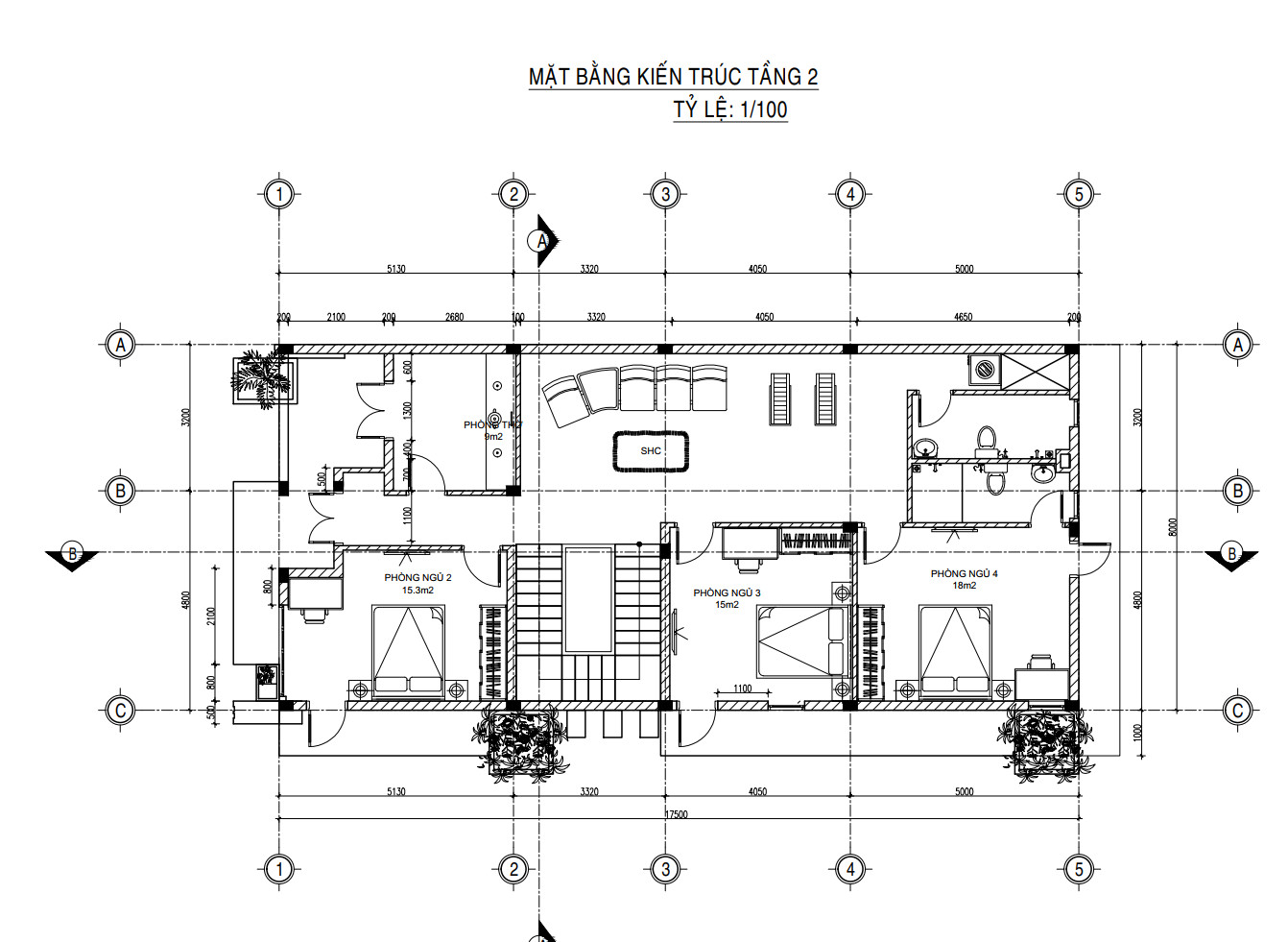 V699 | Bản vẽ thiết kế biệt thự phố hiện đại 2 tầng 4 phòng ngủ, kích thước 8x18m, bản in A3 đẹp, phối cảnh 3D