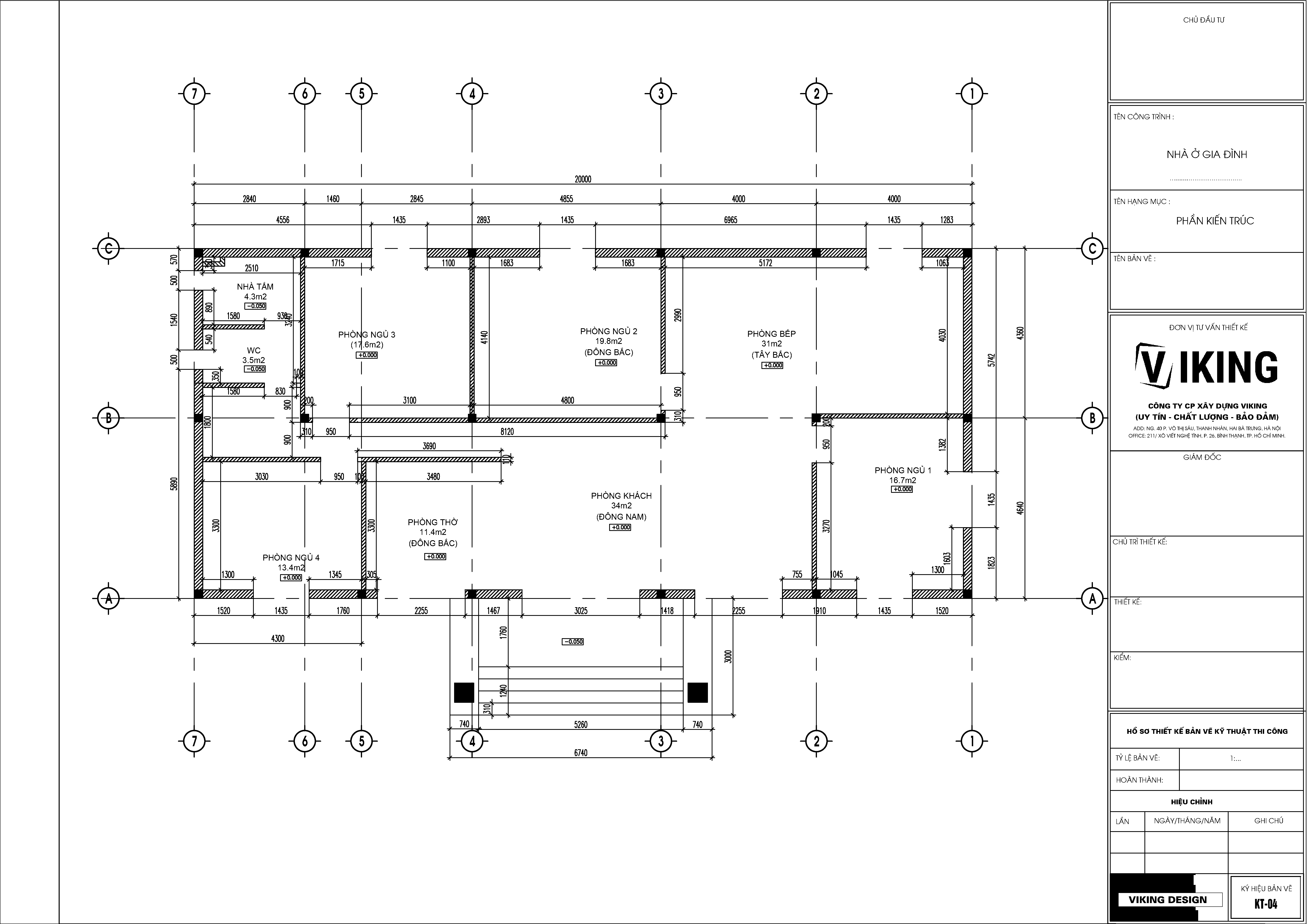 V338 | Bản vẽ thiết kế mẫu nhà vườn cấp 4 mái Nhật rộng rãi 4 phòng ngủ, kích thước 20x9m, bản in A3 đẹp, có phối cảnh 3D
