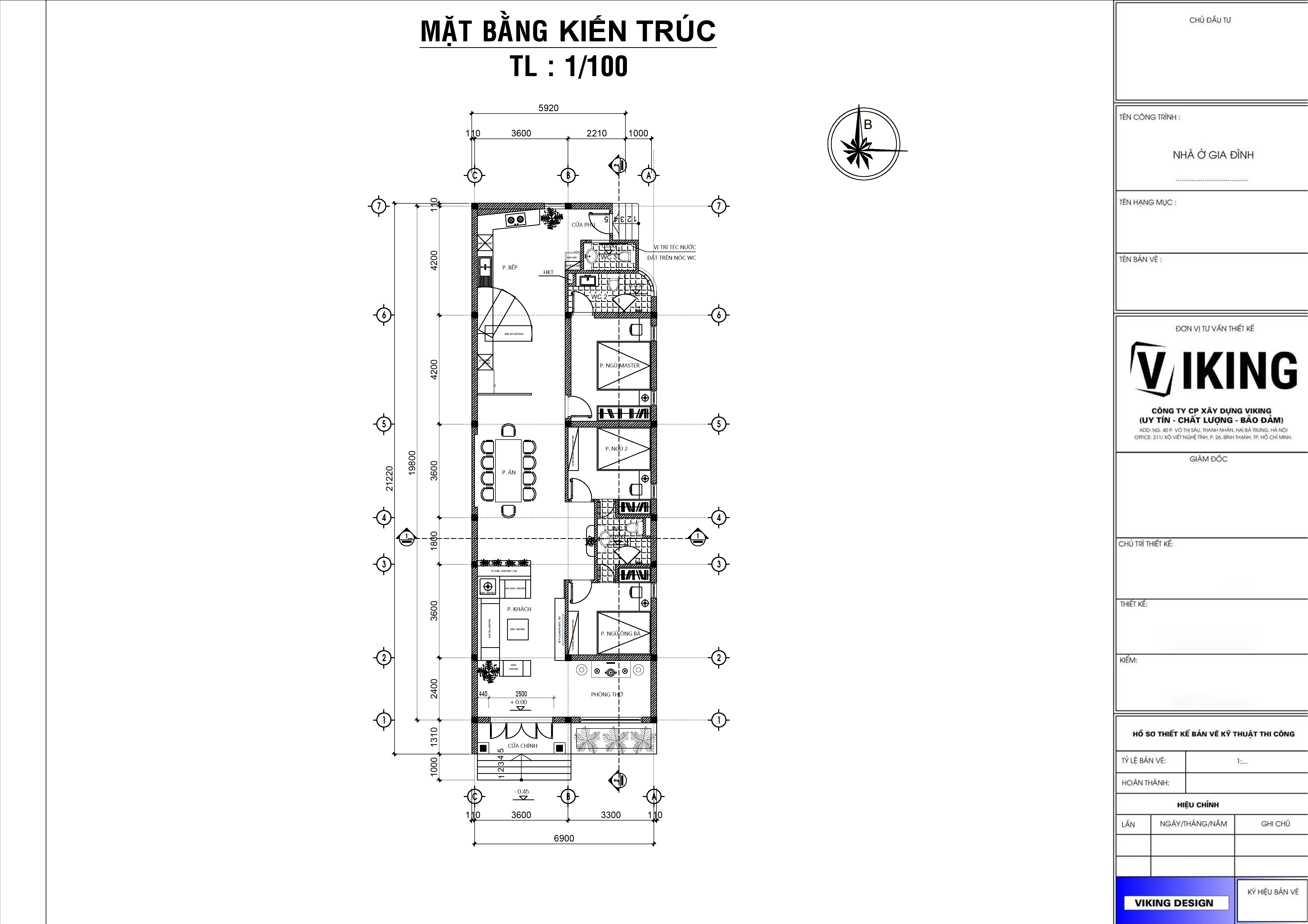 V429 | Bản vẽ thiết kế mẫu nhà cấp 4 mái Nhật tân cổ điển 3 phòng ngủ, kích thước 7x20m, bản in A3 đẹp, có phối cảnh 3D