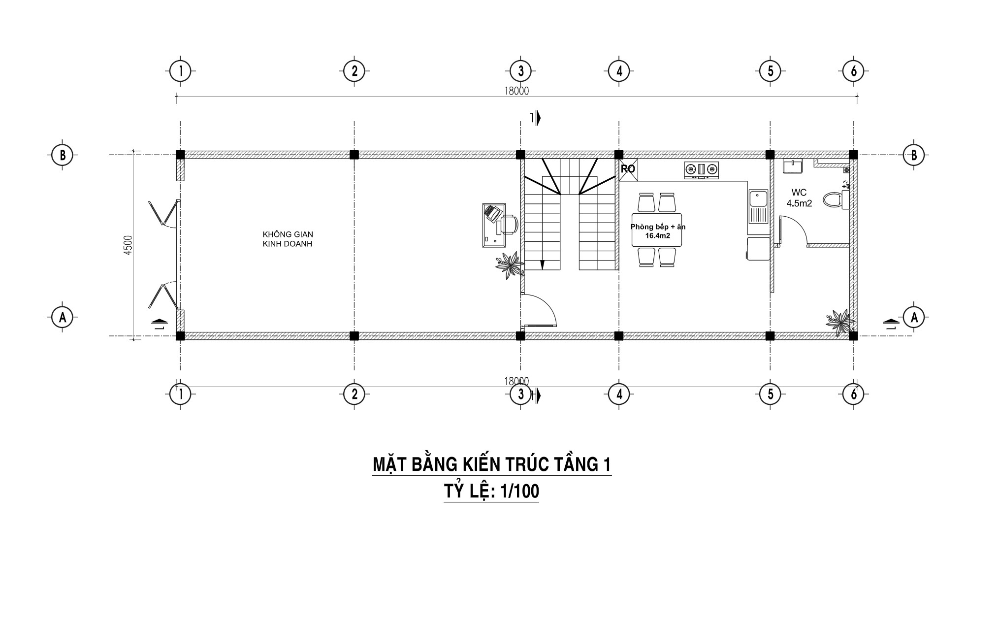 V697 | Bản vẽ thiết kế Full hồ sơ mẫu nhà phố 2 tầng 1 tum, 4 phòng ngủ 4 WC, kích thước 5x18m, bản in A3 đẹp, phối cảnh 3D
