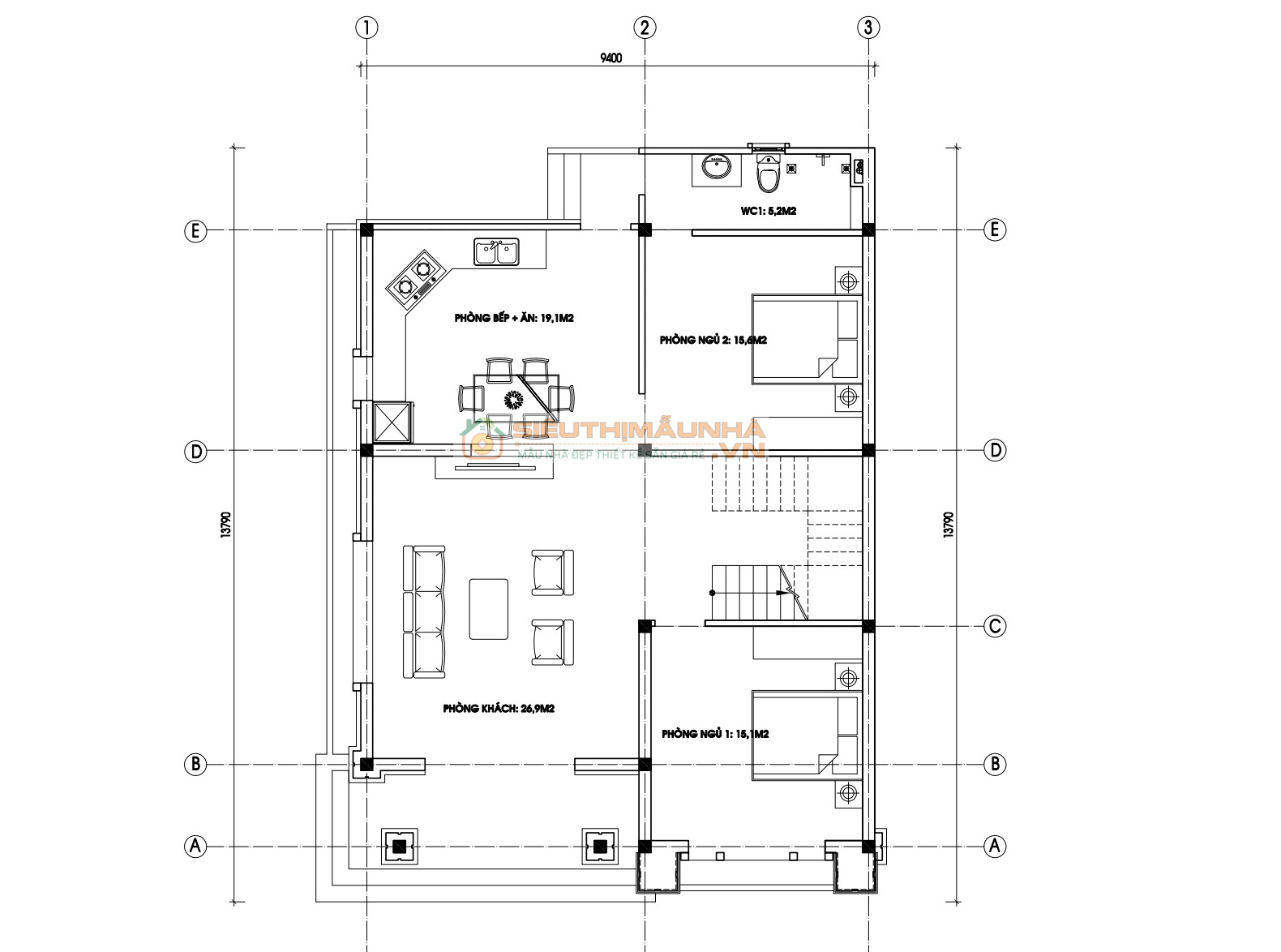 M042026 | BỘ BẢN VẼ THIẾT KẾ MẪU NHÀ MÁI NHẬT 2 TẦNG ĐẦY ĐỦ BỘ MÔN, 81 BẢN VẼ IN A3 CHI TIẾT, THỢ DỄ THI CÔNG.