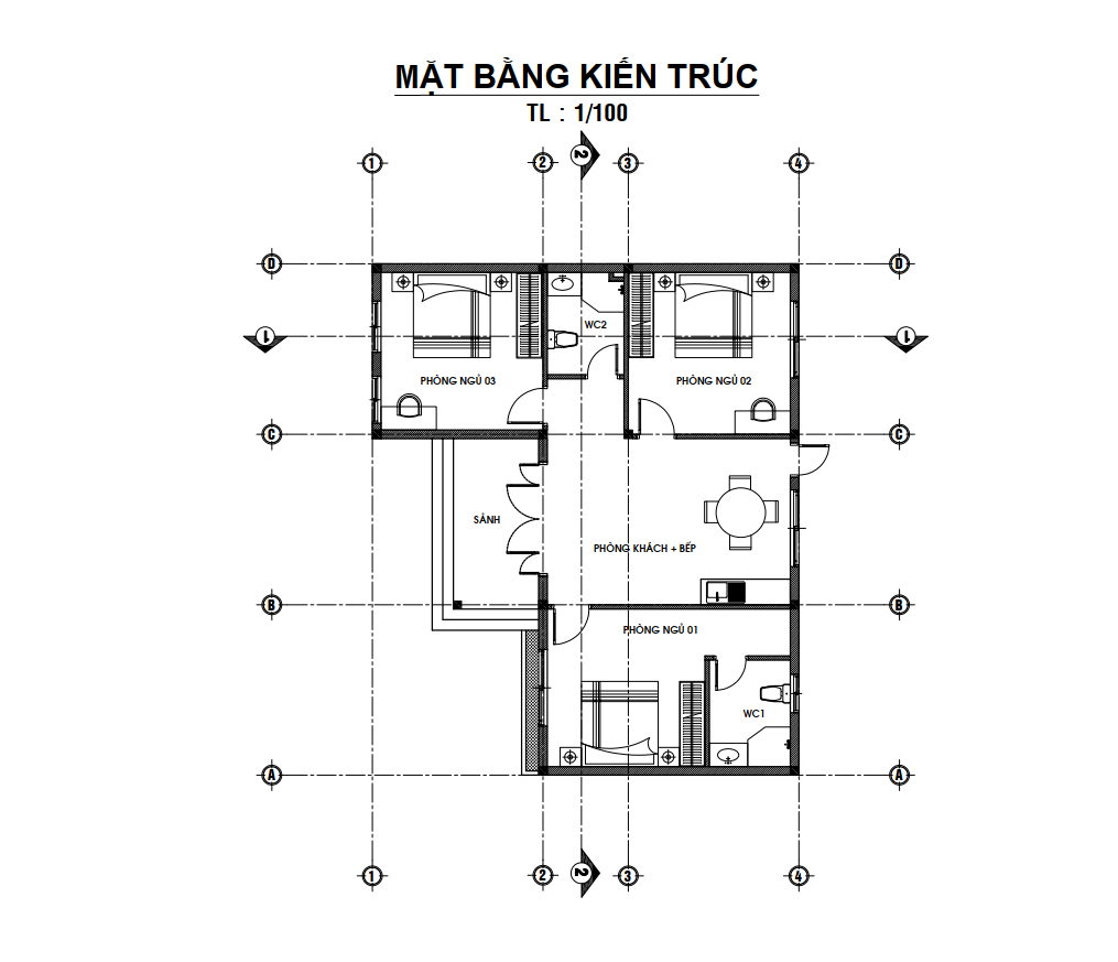 V612 | Bản vẽ thiết kế Kiến trúc, Điện nước mẫu nhà cấp 4 mái Thái 3 phòng ngủ, kích thước 12x10m, bản in A3 đẹp, phối cảnh 3D