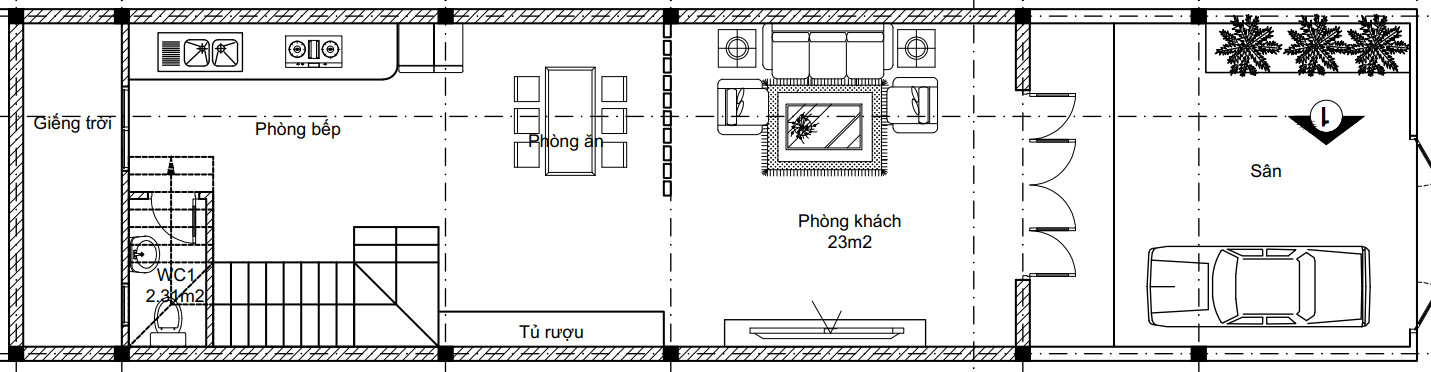 V910 | Bản vẽ kiến trúc mẫu thiết kế nhà phố đẹp hiện đại 3 tầng kích thước 5x20, 2 phòng ngủ có thể mở rộng lên 3