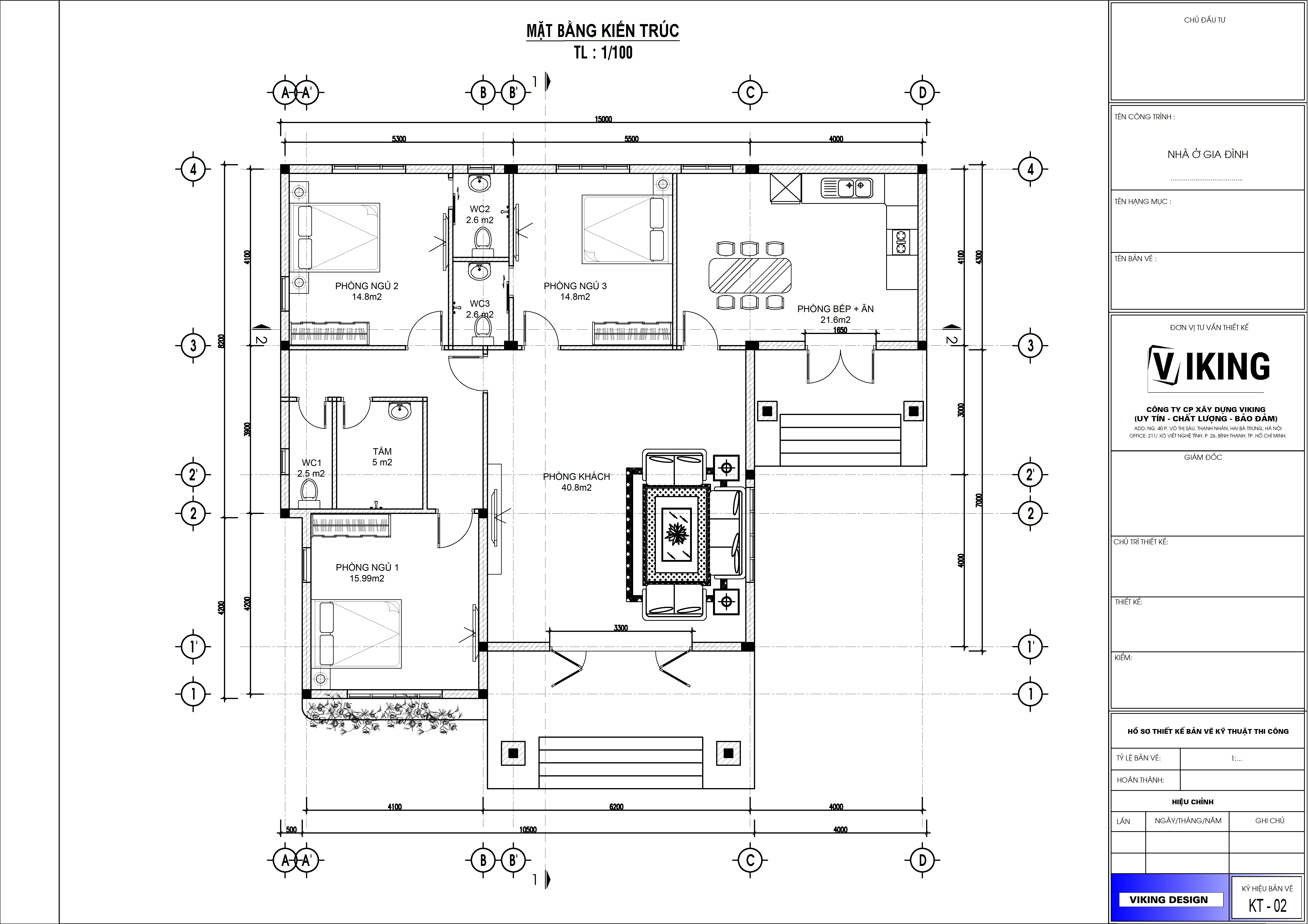 V781 | Bản vẽ thiết kế mẫu nhà mái Nhật hiện đại, 1 tầng 3 phòng ngủ, kích thước15x12.5m, bản in A3 đẹp, có phối cảnh 3D