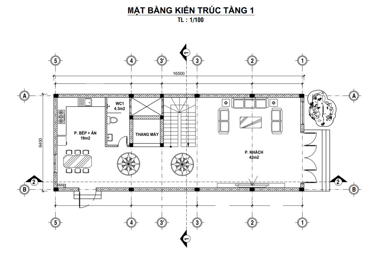 V521 | Bản vẽ thiết kế Full hồ sơ mẫu nhà phố hiện đại 4 tầng 1 tum, kích thước 6x17m, 5 phòng ngủ, bản in A3 đẹp phối cảnh 3D
