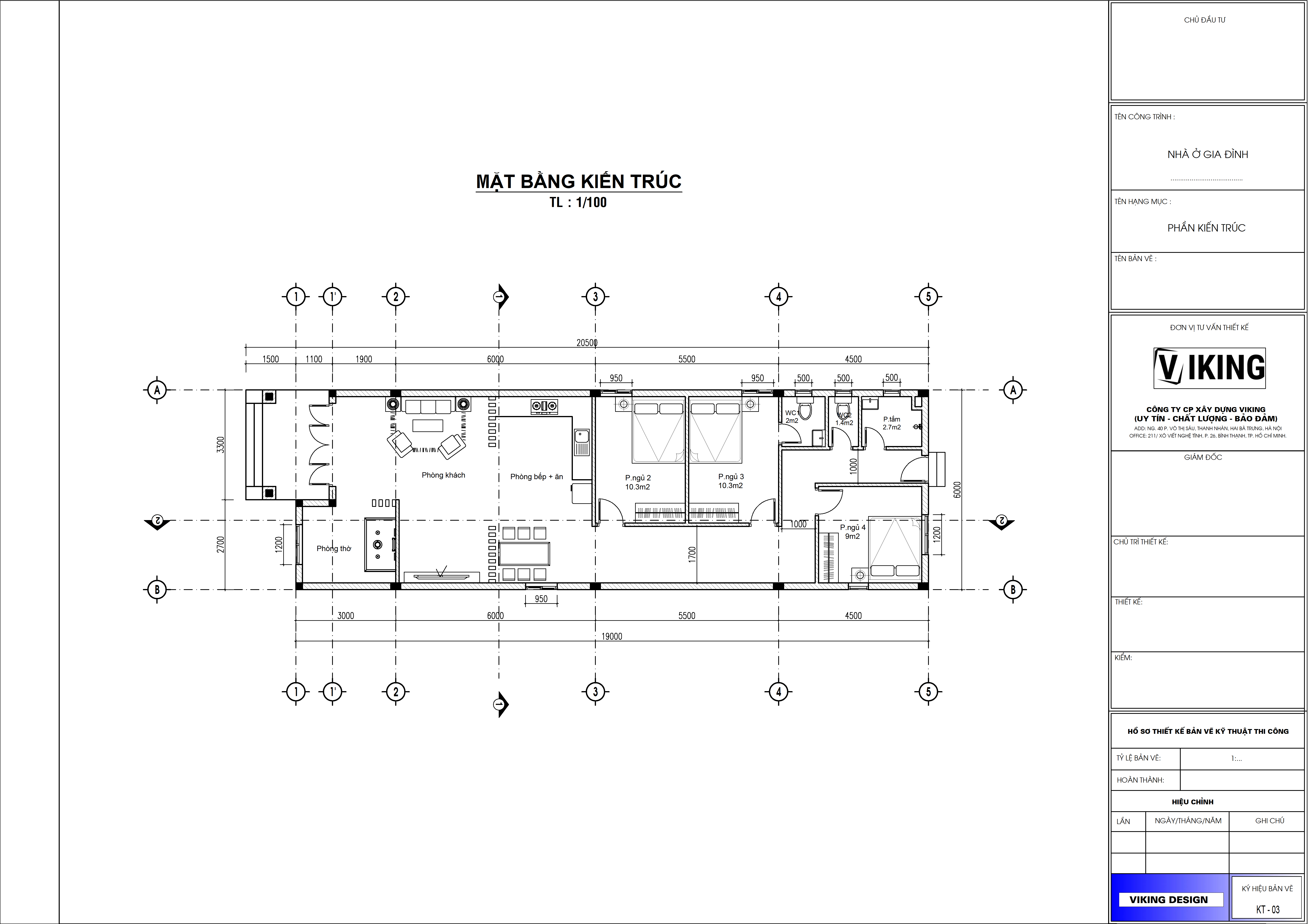 V798 | Bản vẽ thiết kế mẫu nhà mái Nhật SÂN VƯỜN CỰC ĐẸP, 1 tầng 3 phòng ngủ, kích thước 6x19m, bản in A3 đẹp, có phối cảnh 3D