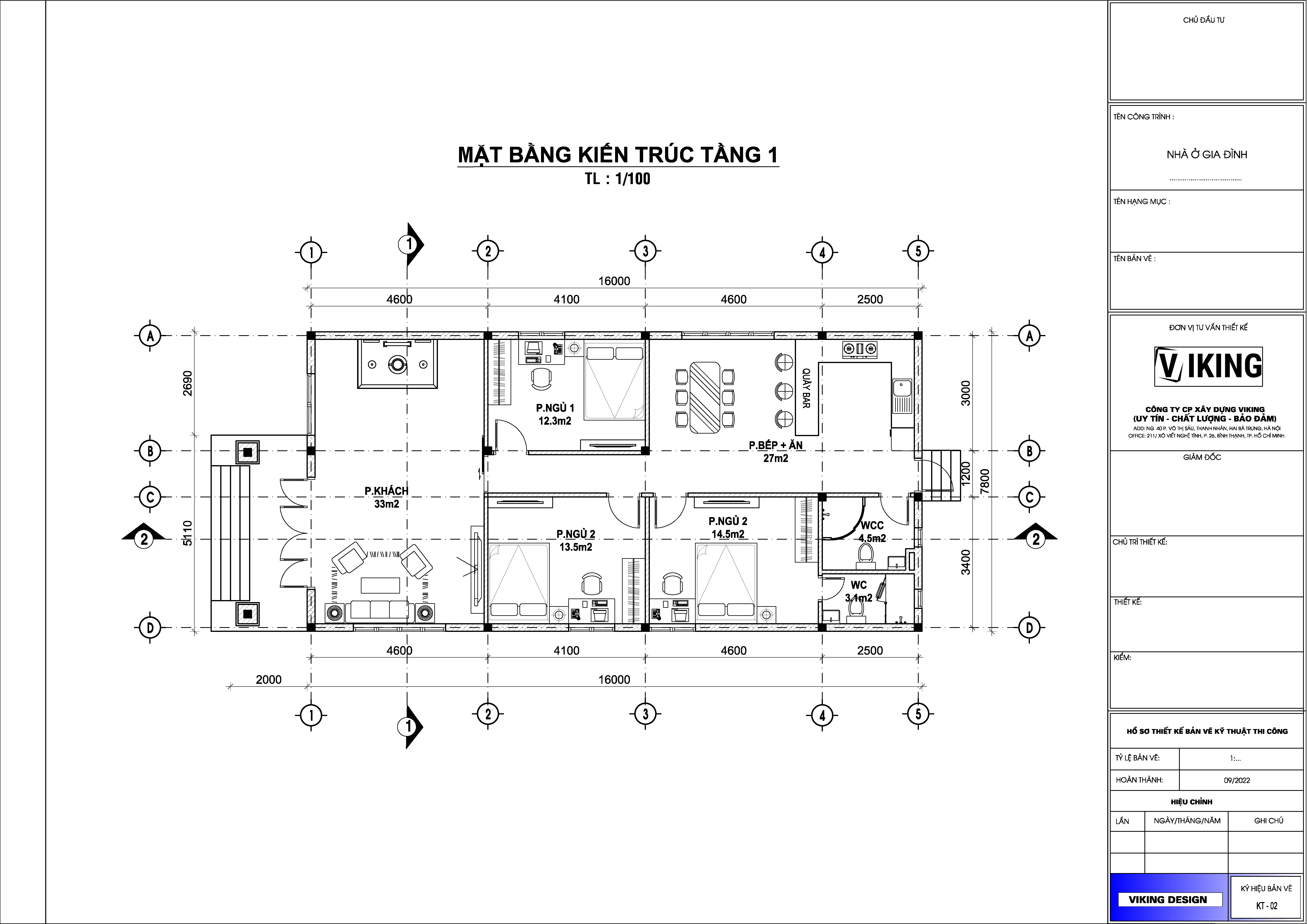 V590 | Bản vẽ thiết kế mẫu nhà mái Thái hiện đại có sân rộng, 1 tầng 3 phòng ngủ, kích thước 8x16m, bản in A3 đẹp, phối cảnh 3D