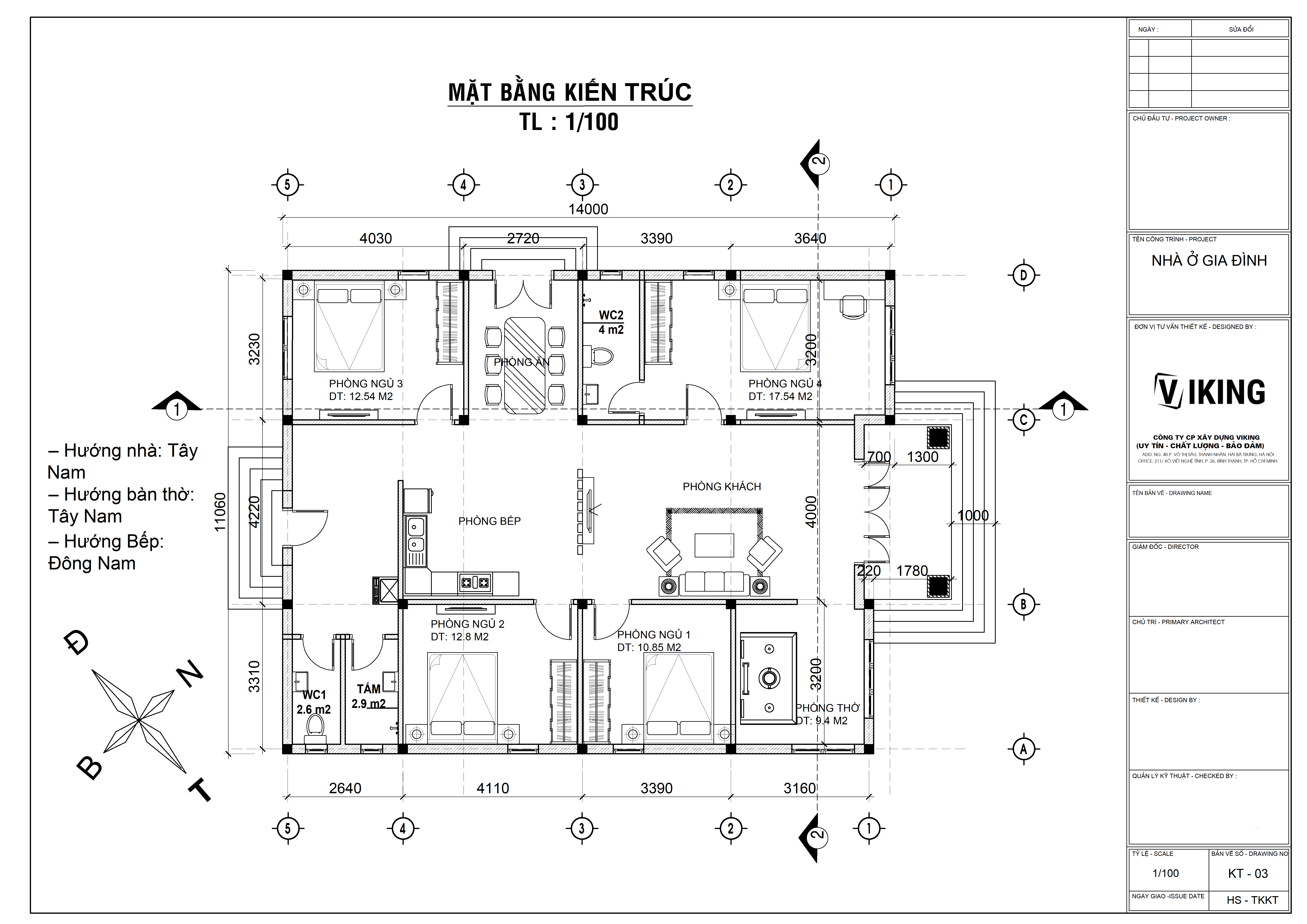 V581 | Bản vẽ thiết kế mẫu nhà mái Thái tân cổ điển, 1 tầng 4 phòng ngủ, kích thước 11x14m, bản in A3 đẹp, có phối cảnh 3D