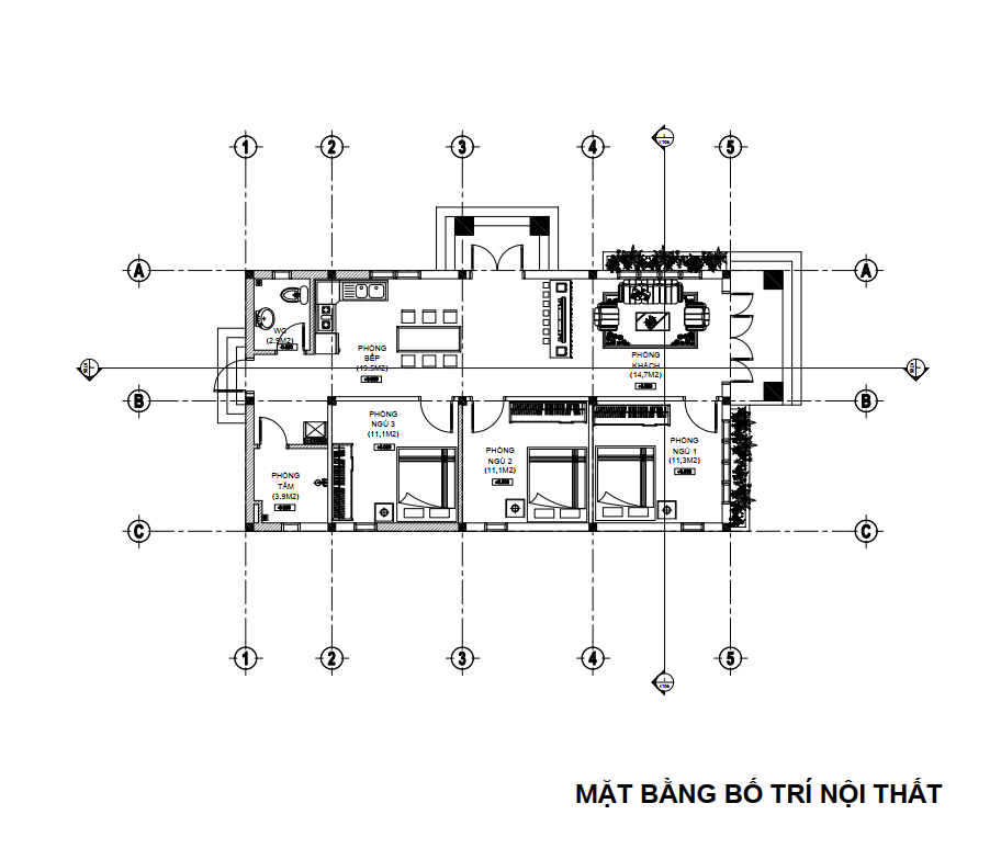 V326 | Bản vẽ thiết kế mẫu nhà cấp 4 mái Thái hiện đại 3 phòng ngủ, kích thước 7x13m, bản in A3 đẹp, có phối cảnh 3D