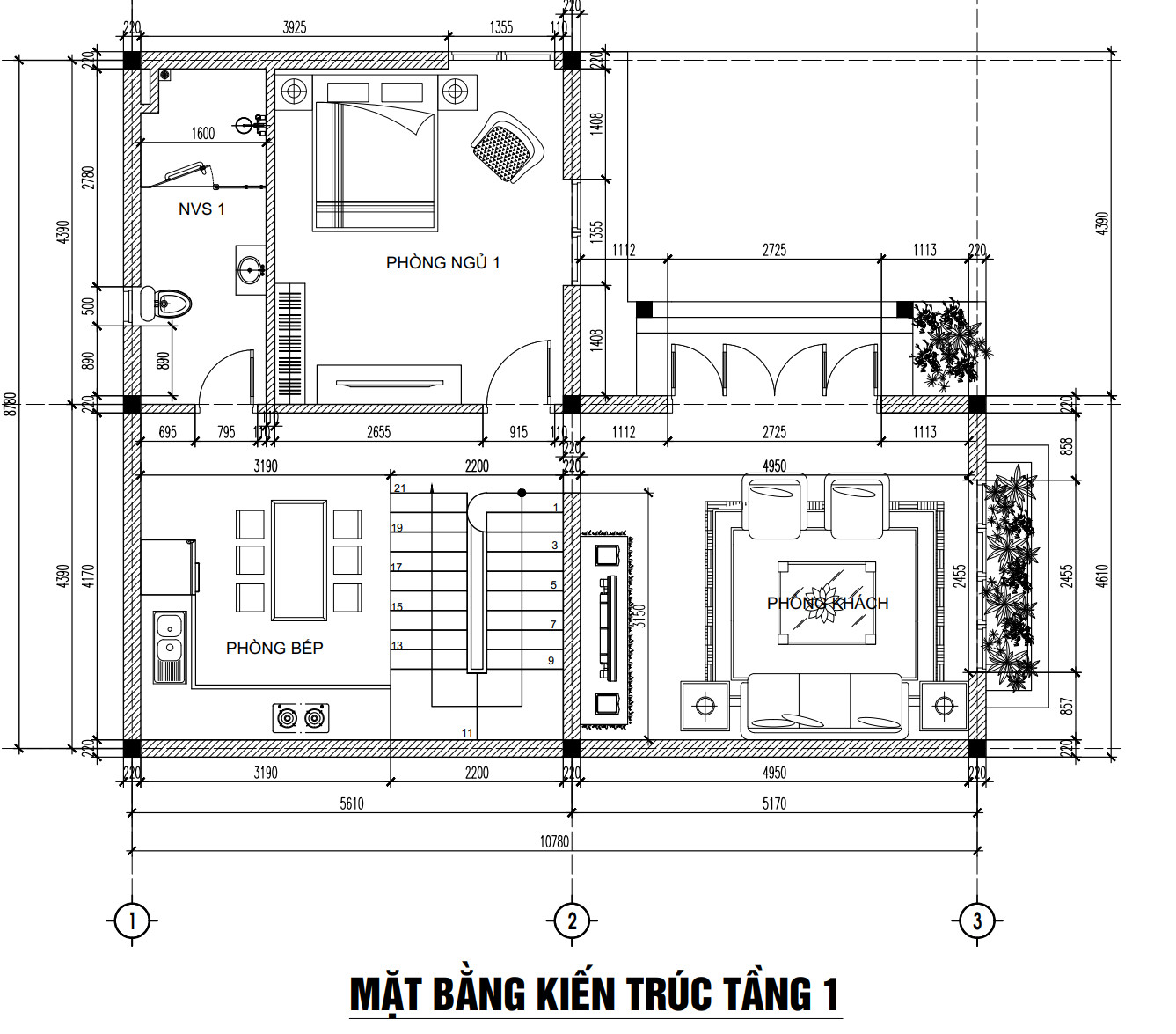 BG291 | Nhà mái Thái 3 tầng 5 phòng ngủ kích thước 9x12m
