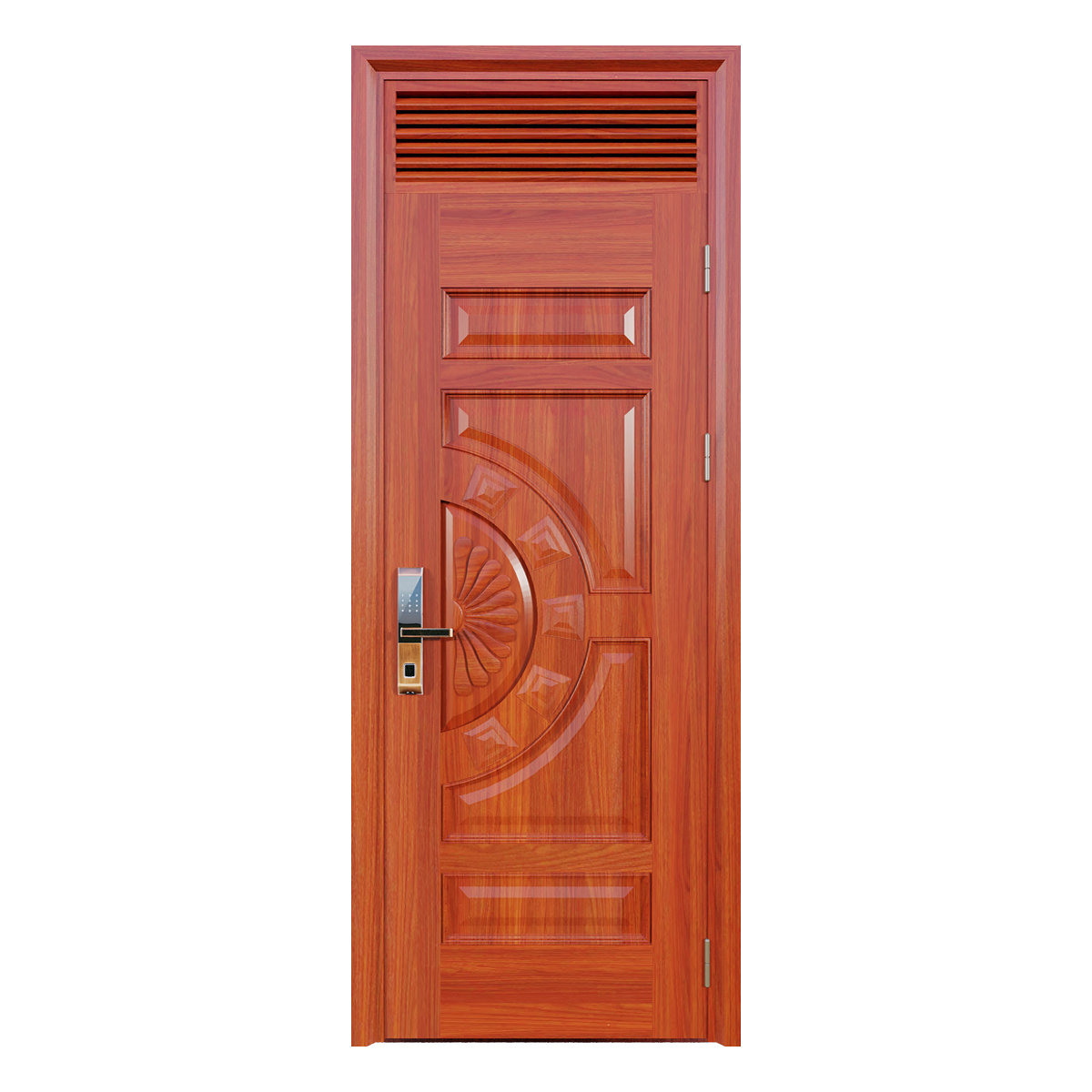 Cửa thép vân gỗ 1 cánh ô nan chớp LP-1C-03