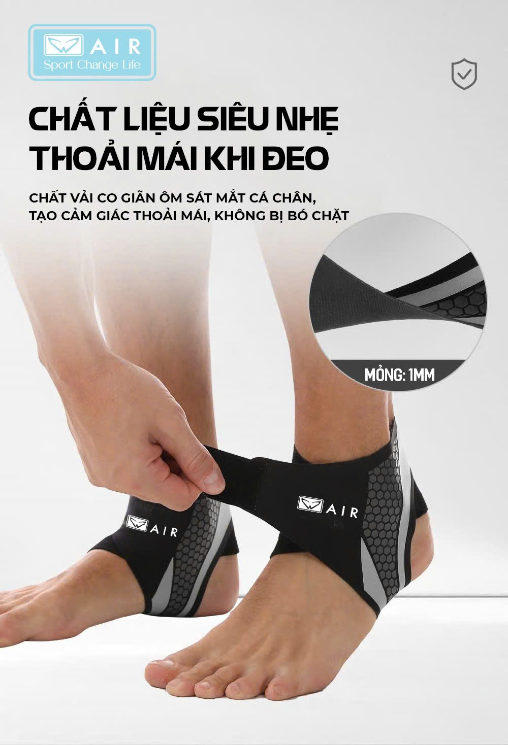 Bó gót chân AIR 24 - Chống lật cổ chân