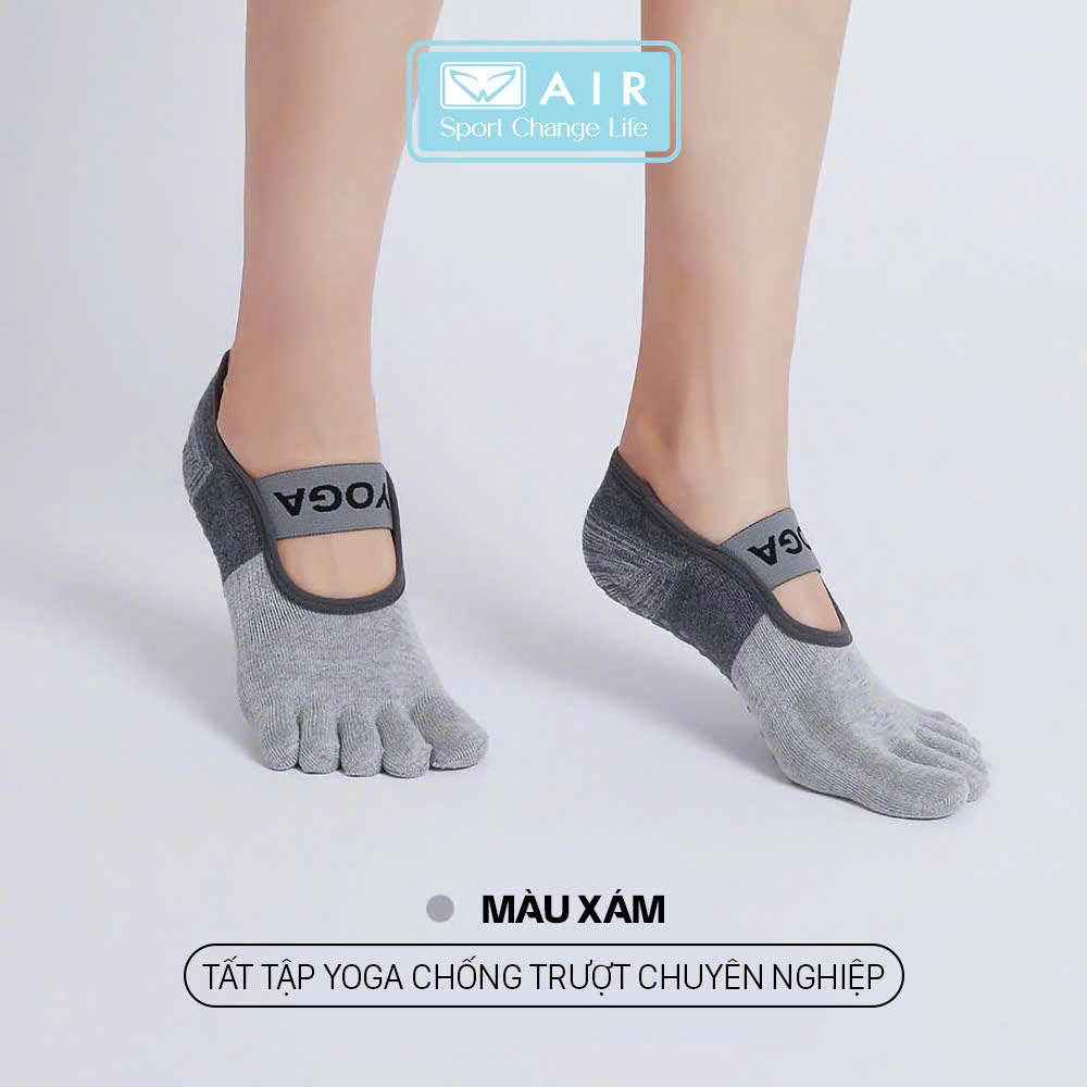 Tất Yoga xỏ ngón silicone chống trượt A1