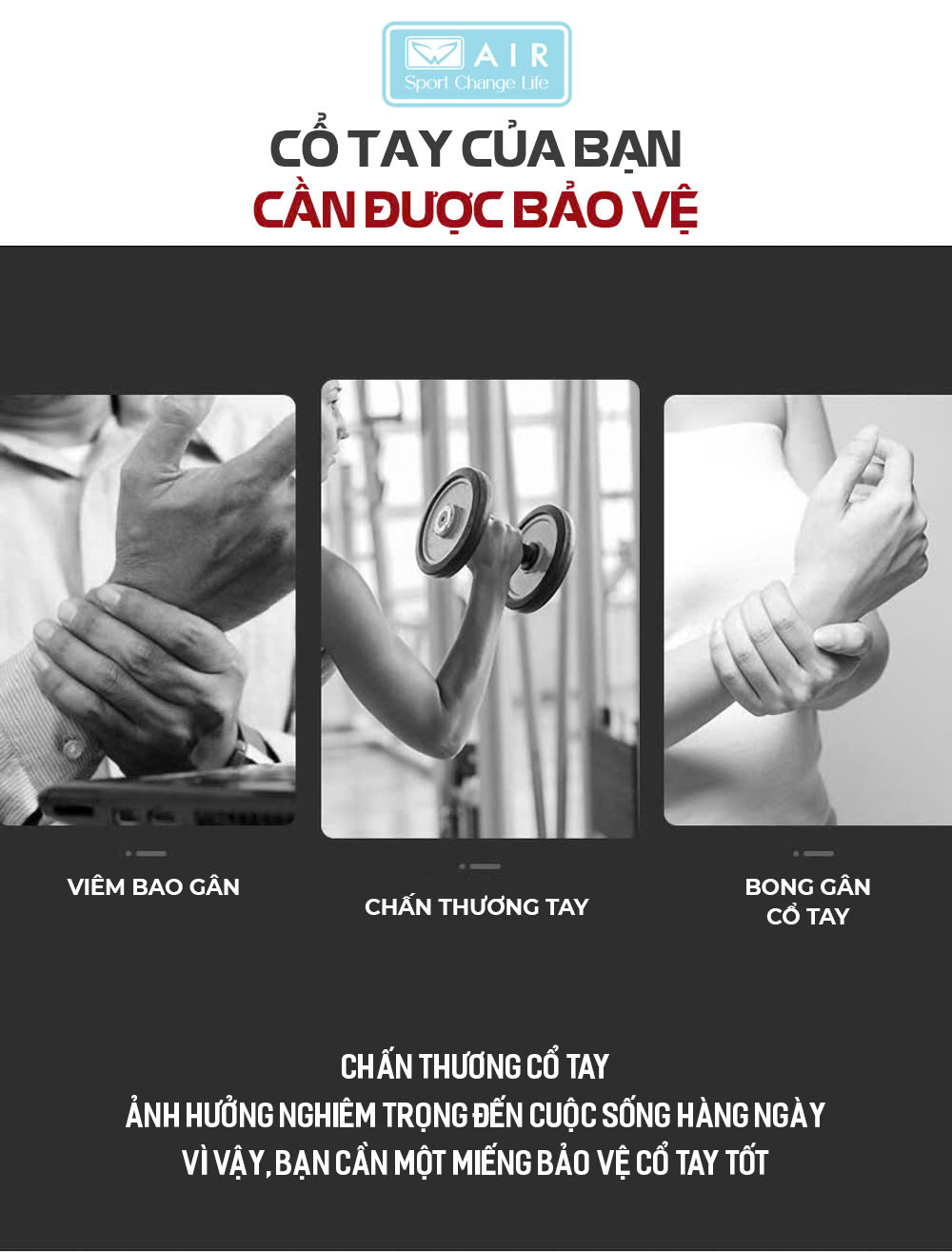 Băng chặn mồ hôi tay - siêu thấm hút mồ hôi- CMHT02